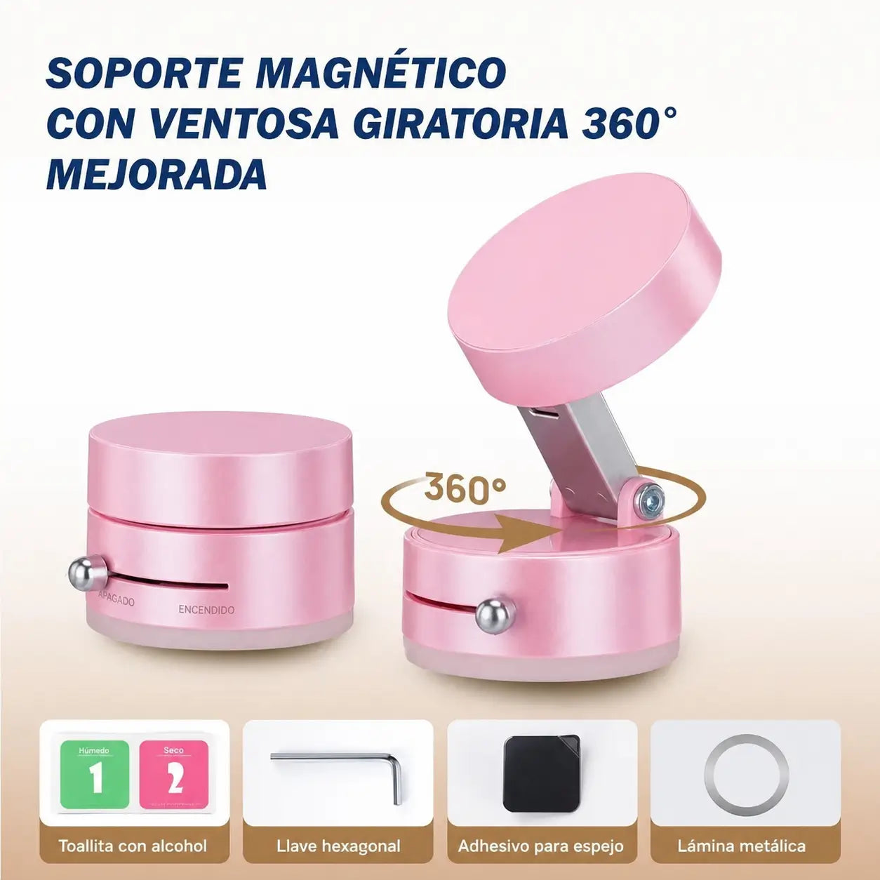 Soporte para celular de auto compatible con fundas gruesas, brazo extensible y gancho metálico para ventilación, tablero o parabrisas