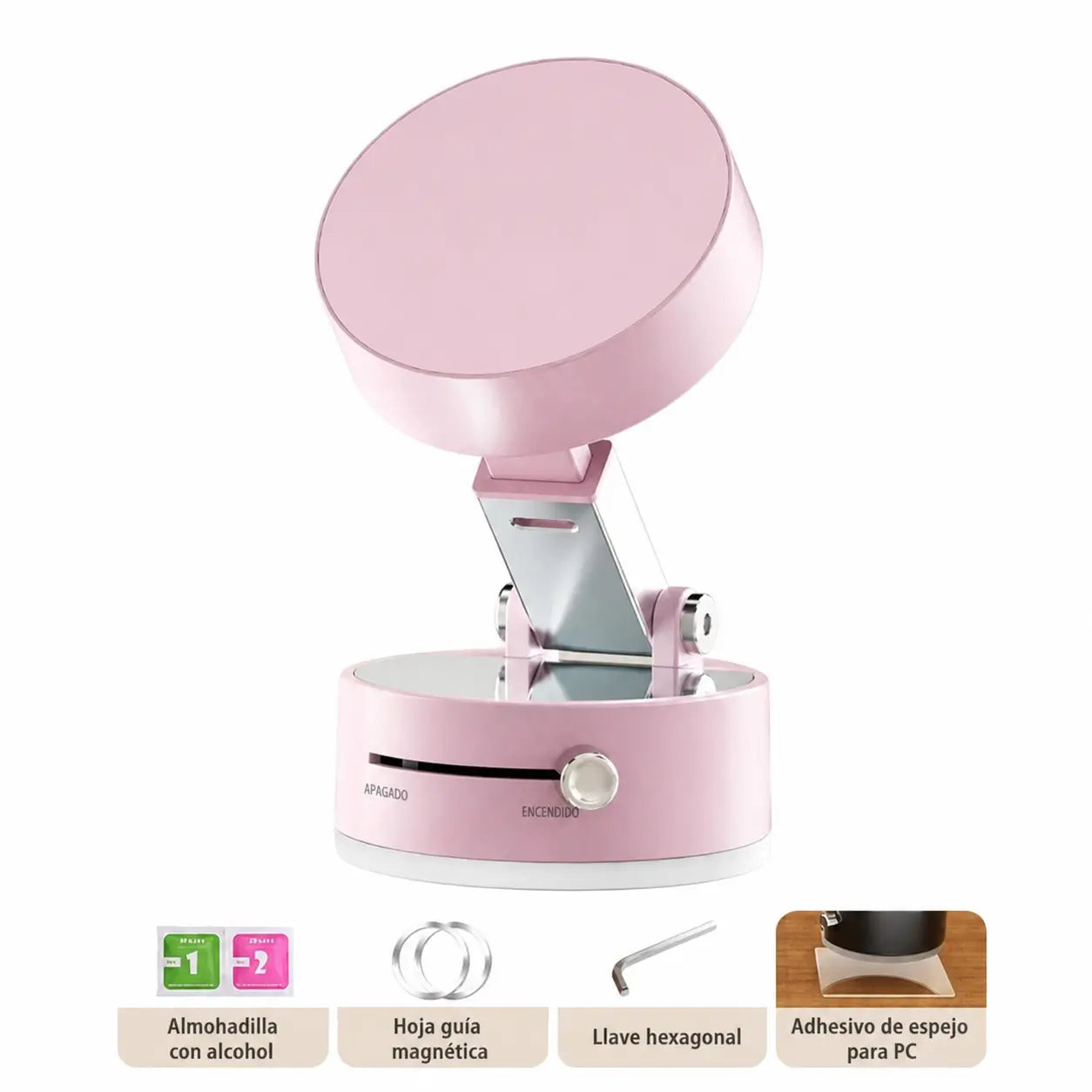 Base magnética de doble succión para celular, portátil y retráctil, ideal para tablero, parabrisas, escritorio y videollamadas en viajes con ajuste 360°