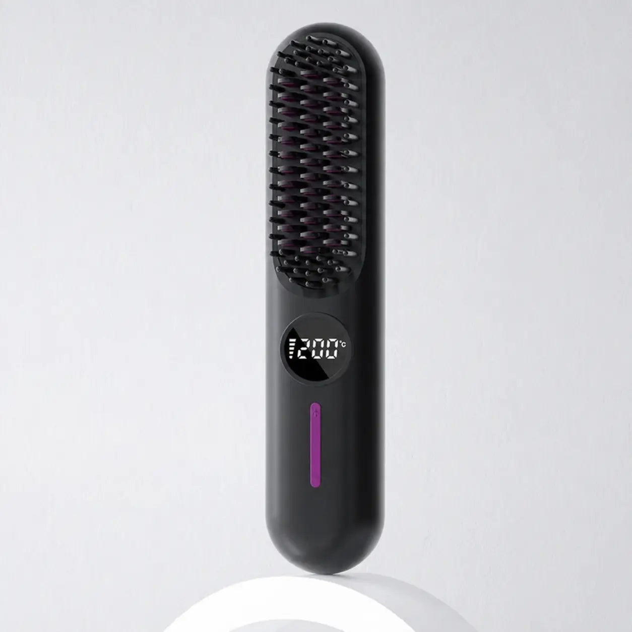 Cepillo alaciador inalámbrico 2 en 1 con USB-C y 7 temperaturas para cabello fino en casa, oficina, escuela o viaje