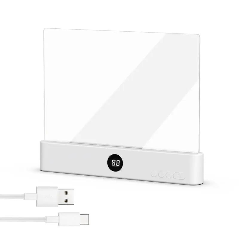 Lámpara de Lectura Plana LED Recargable con Temporizador, Panel de Luz para Leer en la Cama, Lámpara de Página Completa Atenuable, Regalo Original para Lectores