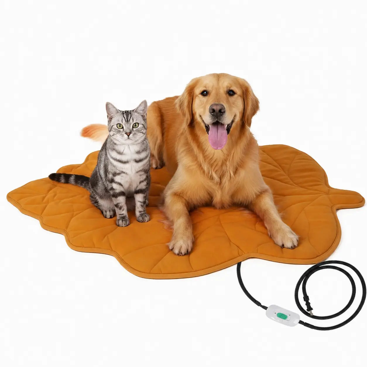 Tapete térmico para perros y gatos con 2 temperaturas, funda lavable y cable antimordidas para cama, jaula o kennel