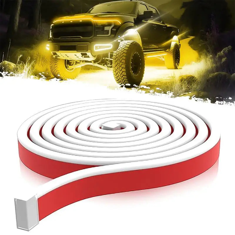 Tira LED DIBMS para cofre de auto 180 cm, luz DRL azul hielo 12V con escaneo dinámico e instalación fácil para personalizar tu carro