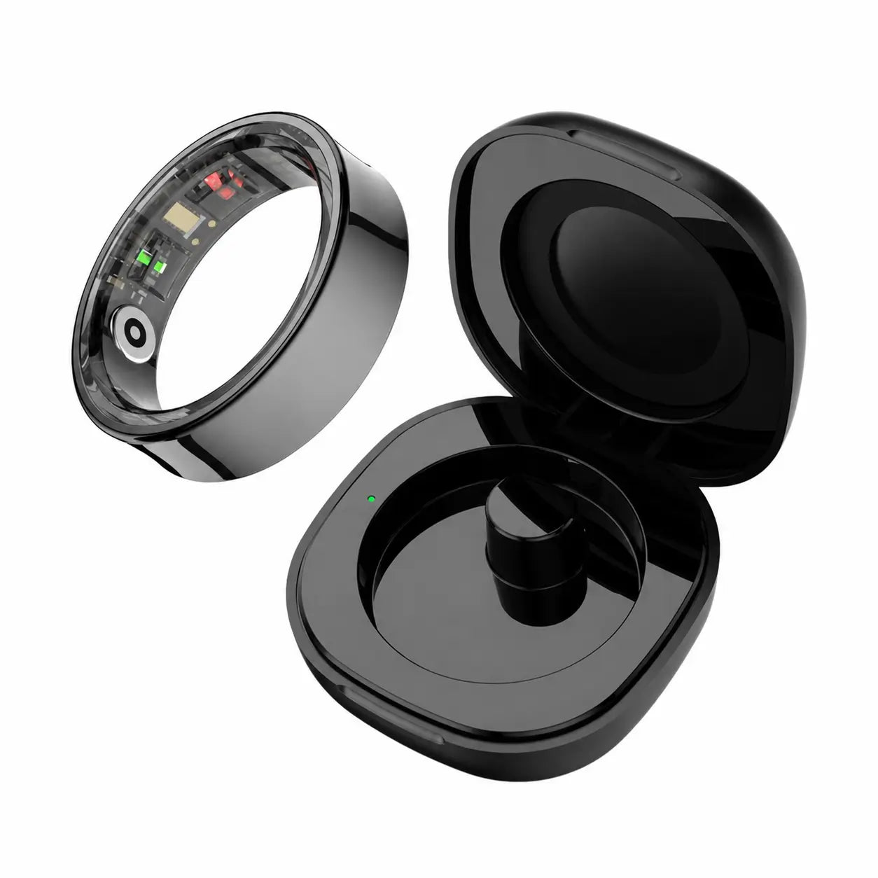 Anillo inteligente R09 con estuche de carga, monitoreo de sueño y temperatura para actividad diaria y bienestar en pareja sin complicaciones