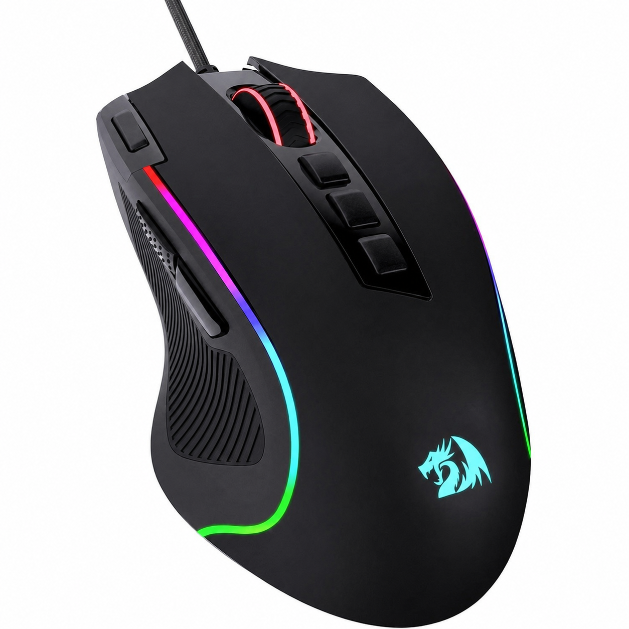 Mouse gamer alámbrico óptico de 8000 DPI con 11 botones programables y RGB para partidas precisas en computadora y trabajo diario