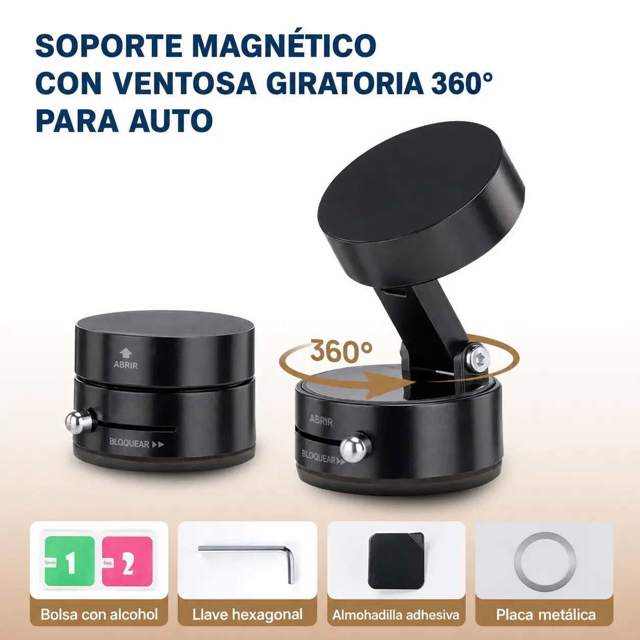 Soporte para celular de auto compatible con fundas gruesas, brazo extensible y gancho metálico para ventilación, tablero o parabrisas