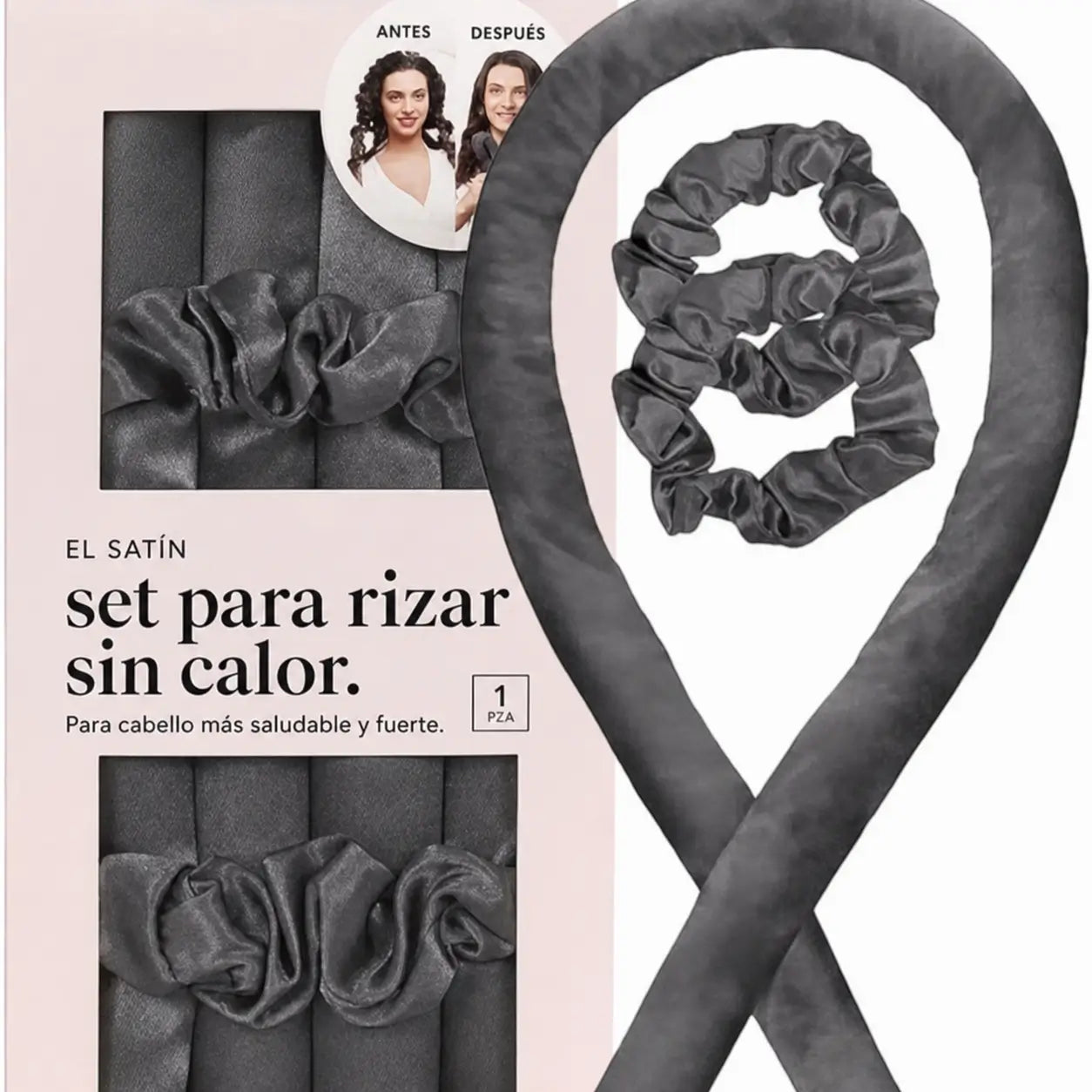 Rulos satinados sin calor jumbo flexibles de 4 piezas para ondas suaves y rizos grandes mientras duermes sin maltratar el cabello