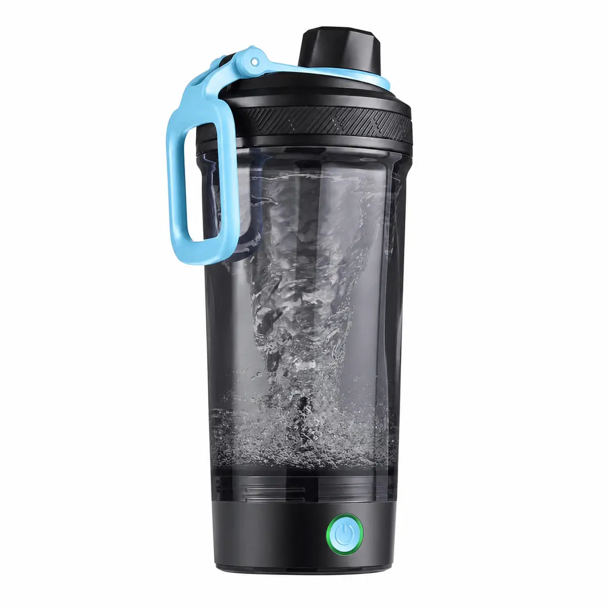 Shaker eléctrico para proteína con mezcla sin grumos, carga USB-C y tapa antifugas para gimnasio, oficina y batidos post entrenamiento