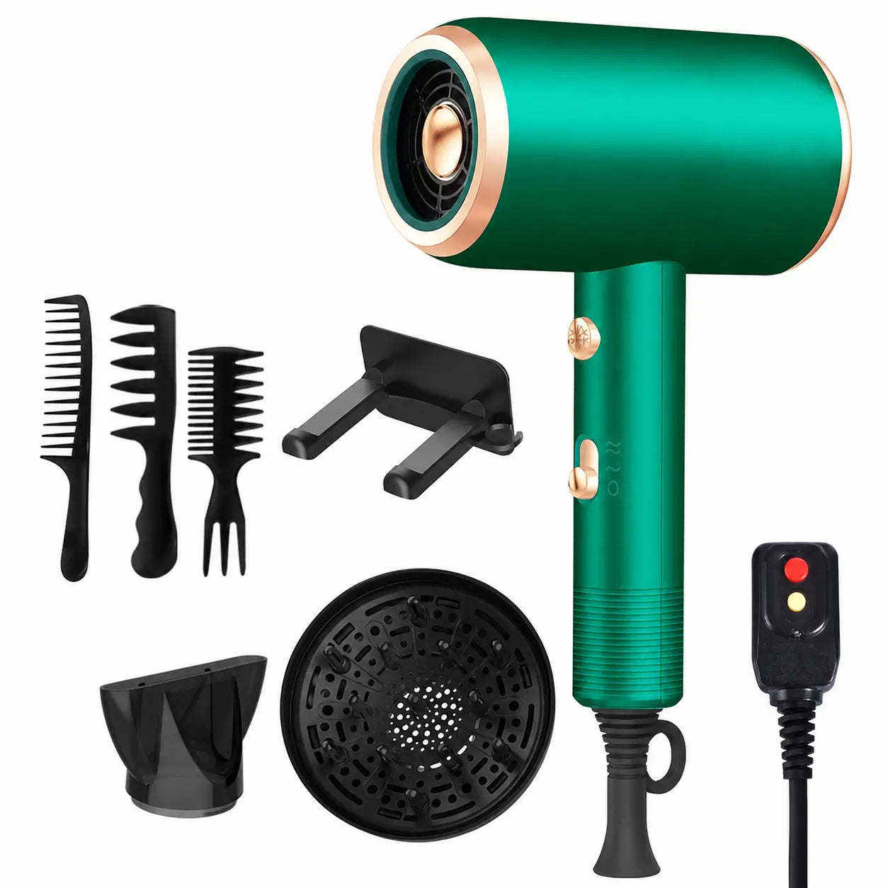Secadora de cabello compacta G2 con tecnología iónica, aire frío rápido y accesorios para alisar, definir rizos y reducir frizz