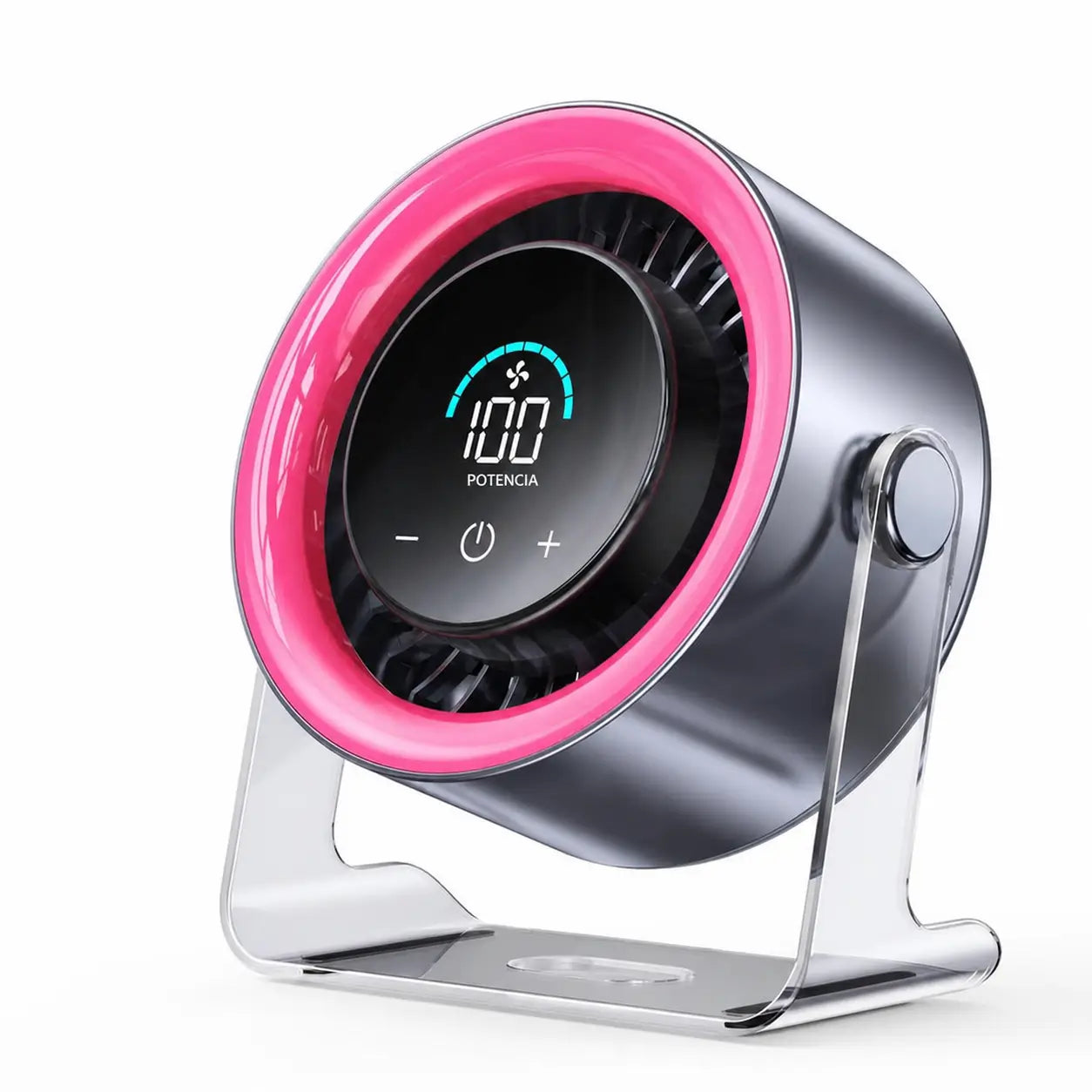 Ventilador de mesa recargable y portátil con pantalla digital, 100 velocidades y flujo silencioso para oficina, recámara o cocina en casa