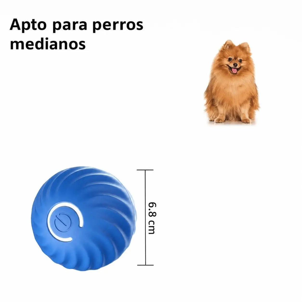 Pelota interactiva vibratoria para perros pequeños y medianos, con luz LED, recargable USB y activación por mordida para juego en casa