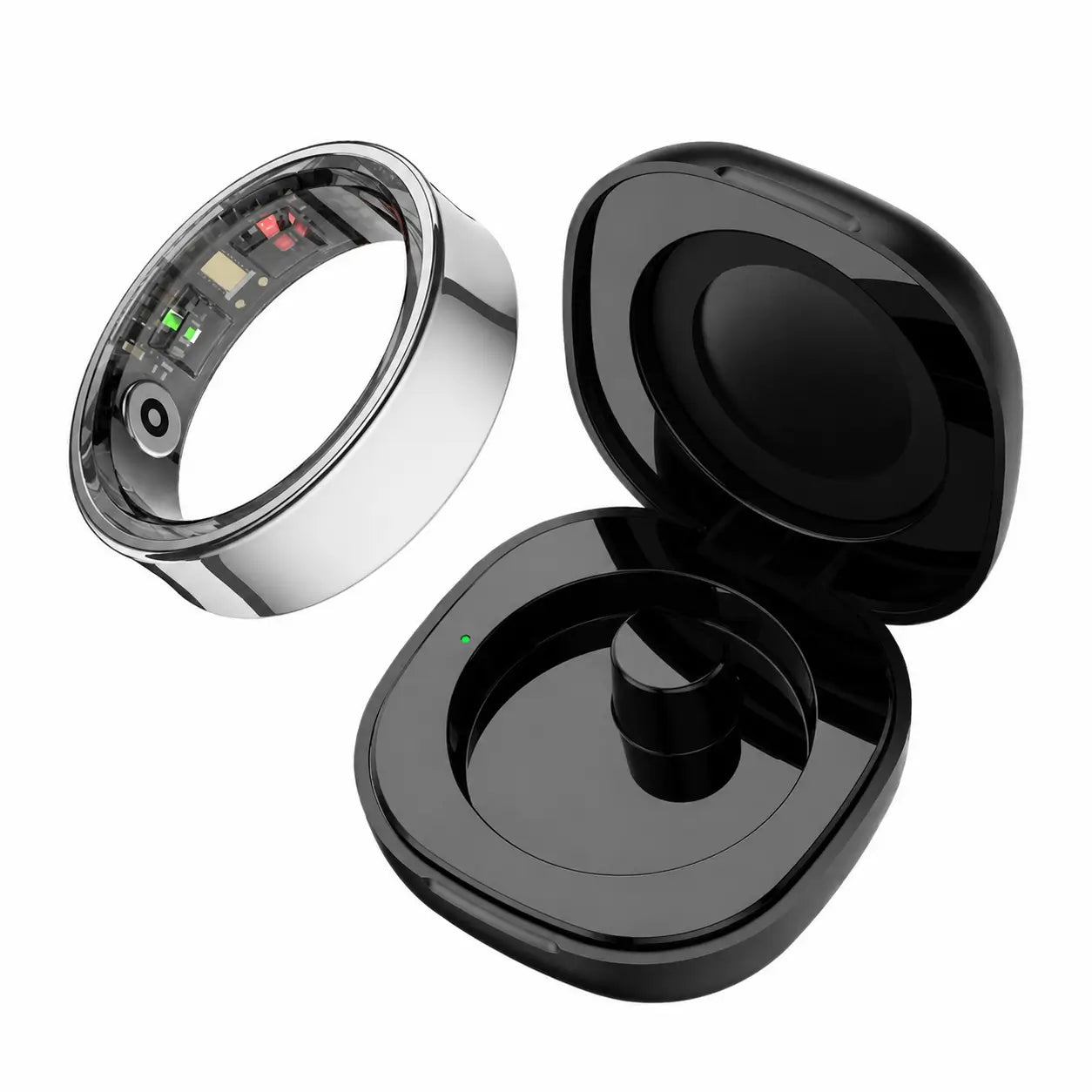 Anillo inteligente R09 con estuche de carga, monitoreo de sueño y temperatura para actividad diaria y bienestar en pareja sin complicaciones
