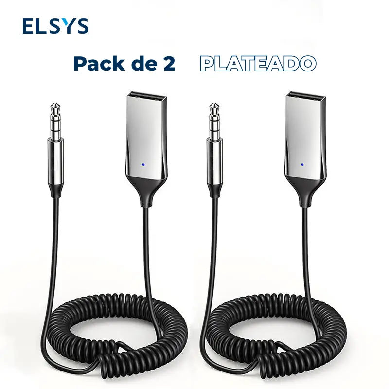 Adaptador Bluetooth para auto con micrófono manos libres, audio estéreo 3.5 mm, reconexión automática y conexión estable para uso diario