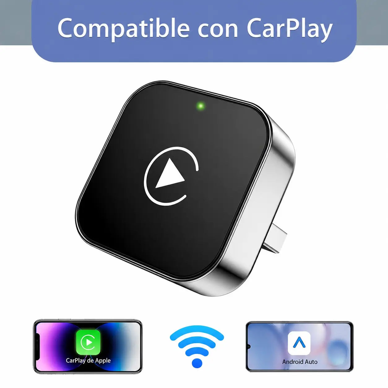 Mini dongle USB inalámbrico para convertir CarPlay y Android Auto cableado, ideal para navegación, música y llamadas manos libres en el auto