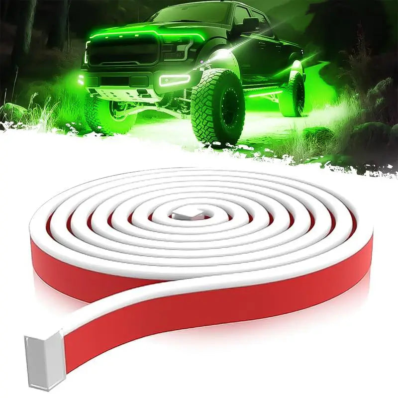 Tira LED DIBMS para cofre de auto 180 cm, luz DRL azul hielo 12V con escaneo dinámico e instalación fácil para personalizar tu carro
