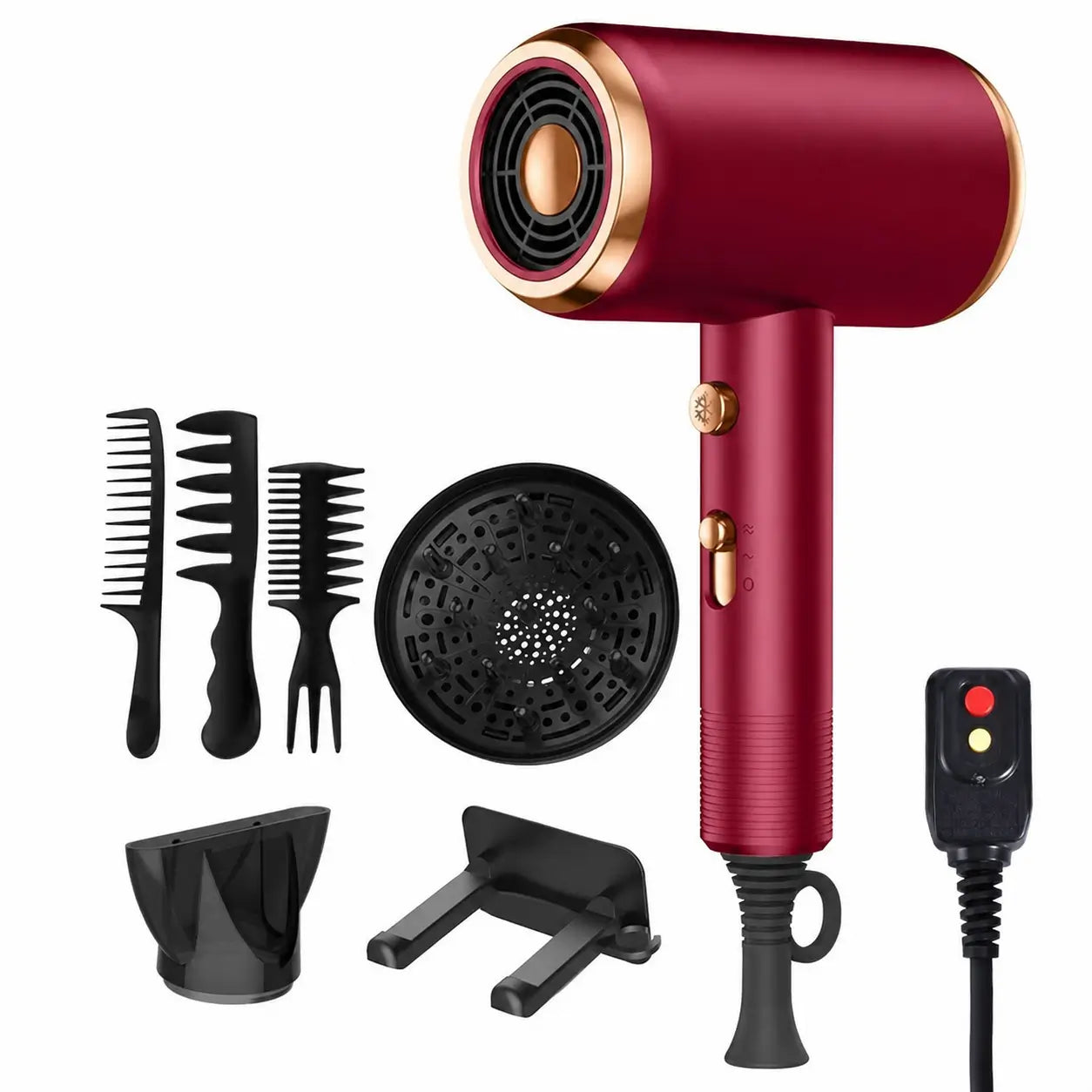 Secadora de cabello compacta G2 con tecnología iónica, aire frío rápido y accesorios para alisar, definir rizos y reducir frizz