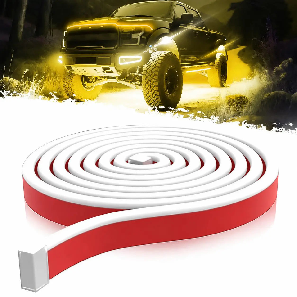 Tira LED para cofre de auto 1.8 m con luz azul hielo y efecto dinámico para manejo nocturno e instalación adhesiva fácil