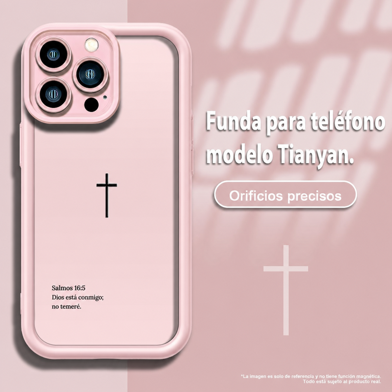 Funda para iPhone 17 Pro Max a 11 con cruz bíblica, antishock ligera y protección completa de cámara para uso diario seguro