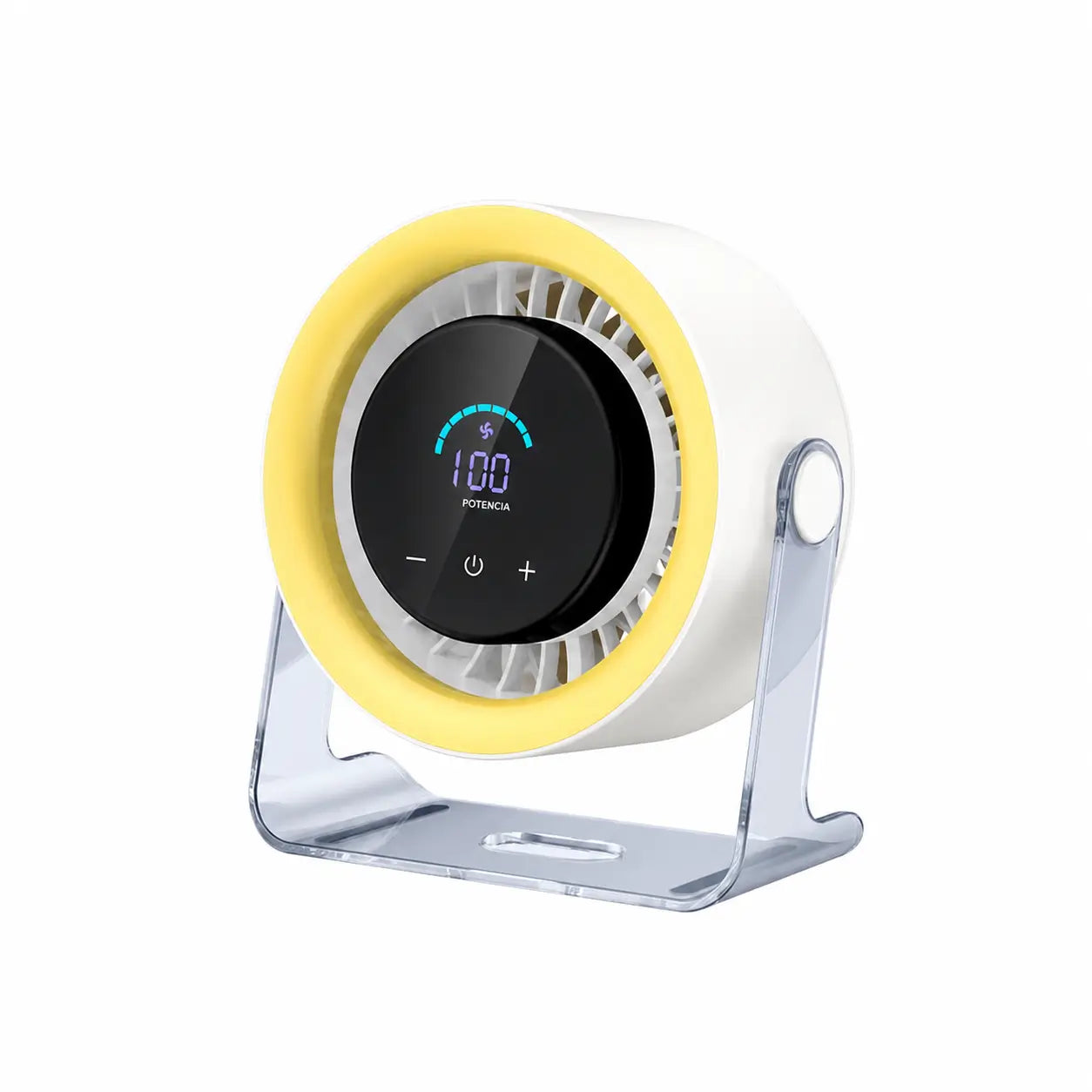 Ventilador de mesa recargable y portátil con pantalla digital, 100 velocidades y flujo silencioso para oficina, recámara o cocina en casa