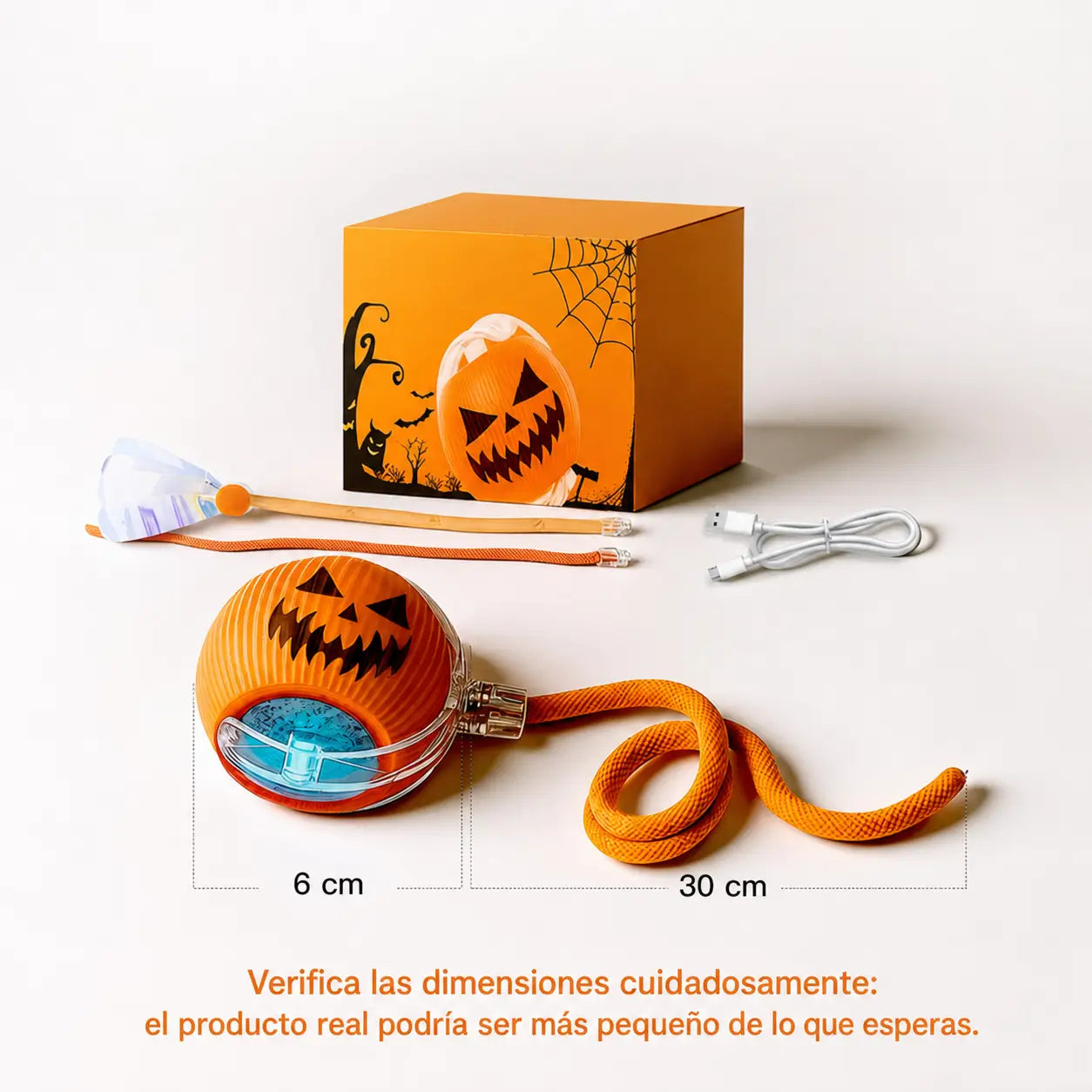 Pelota interactiva para gatos y perros con luces de colores, cola giratoria y carga USB-C para juego activo diario en casa