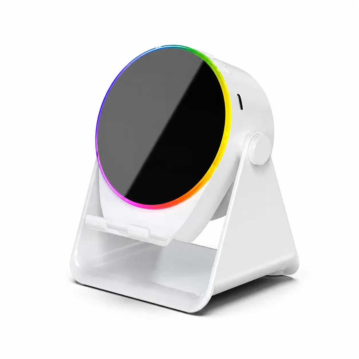 Bocina Bluetooth 5.3 con soporte para celular, giro 360°, luz RGB y audio por inducción para casa, oficina, viajes y tablet