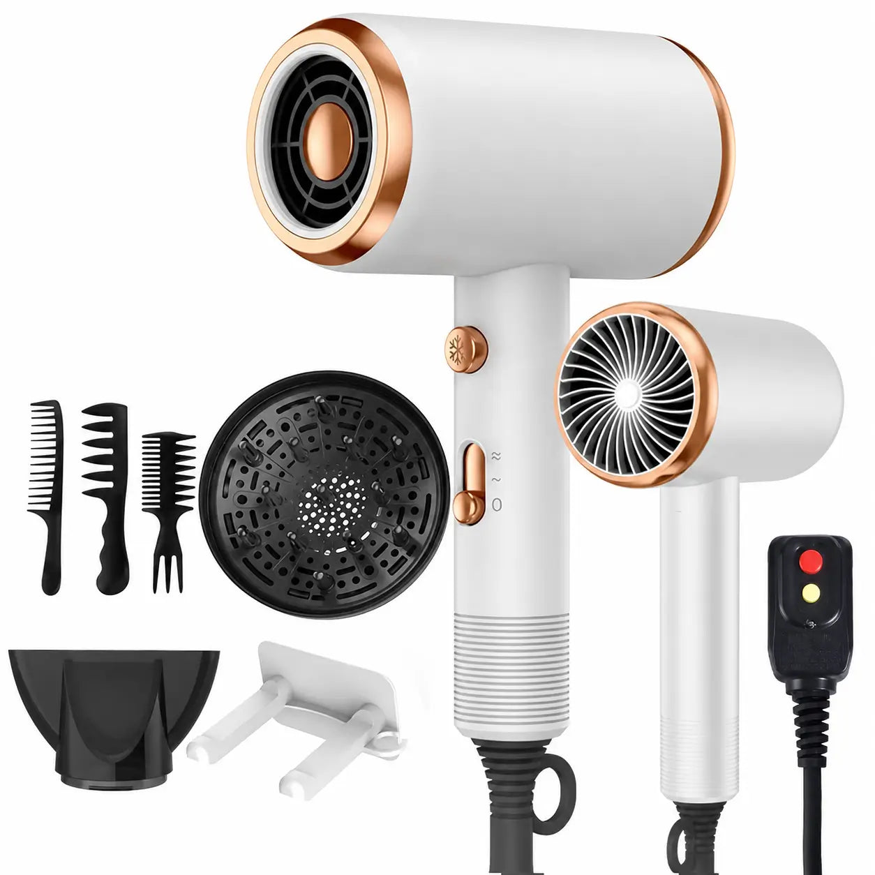 Secadora de cabello compacta G2 con tecnología iónica, aire frío rápido y accesorios para alisar, definir rizos y reducir frizz
