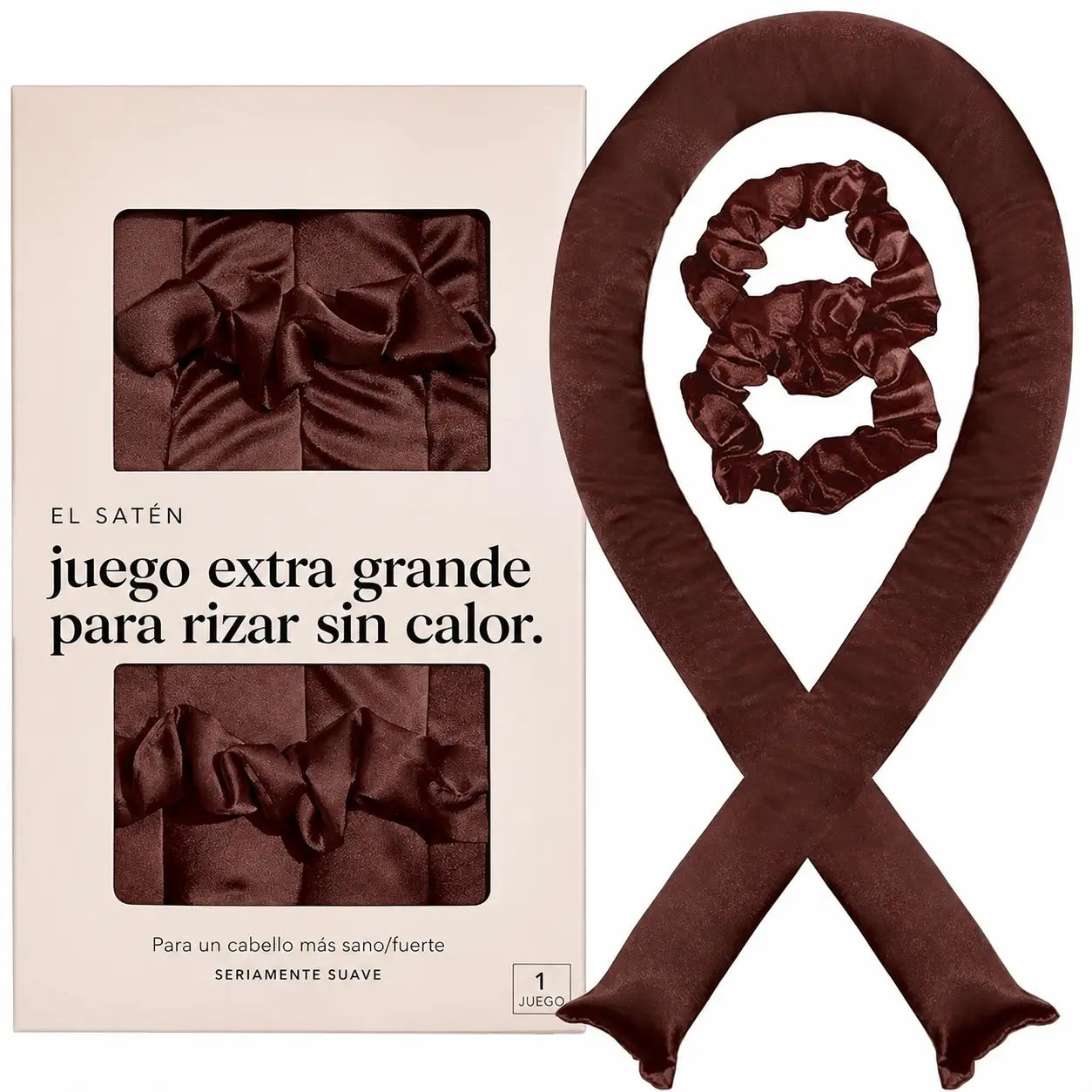 Rulos satinados sin calor jumbo flexibles de 4 piezas para ondas suaves y rizos grandes mientras duermes sin maltratar el cabello