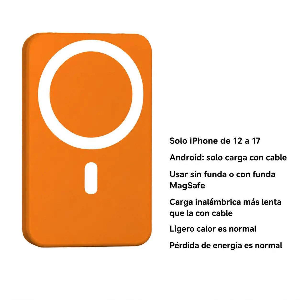 Power bank magnético 5000mAh con carga inalámbrica rápida para iPhone 12 a 17, ideal para mochila, escuela, viajes y oficina