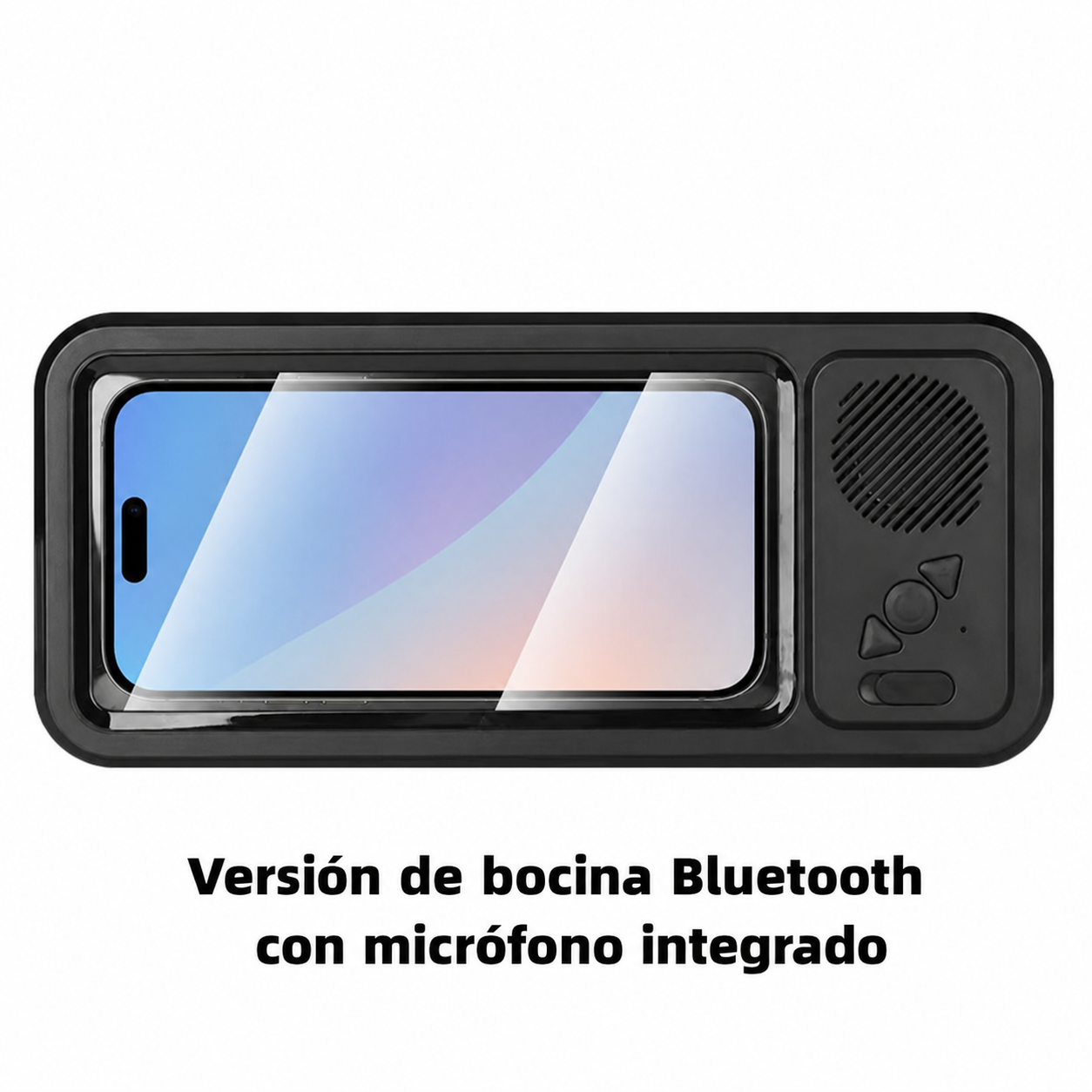 Soporte impermeable para celular con bocina Bluetooth y rotación 360° para ver videos en regadera o cocina sin usar las manos