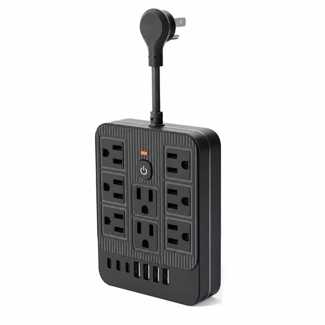 Multicontacto 15 en 1 con 8 tomas, USB-C y protección contra sobretensión para cargar varios equipos en oficina, casa y viajes