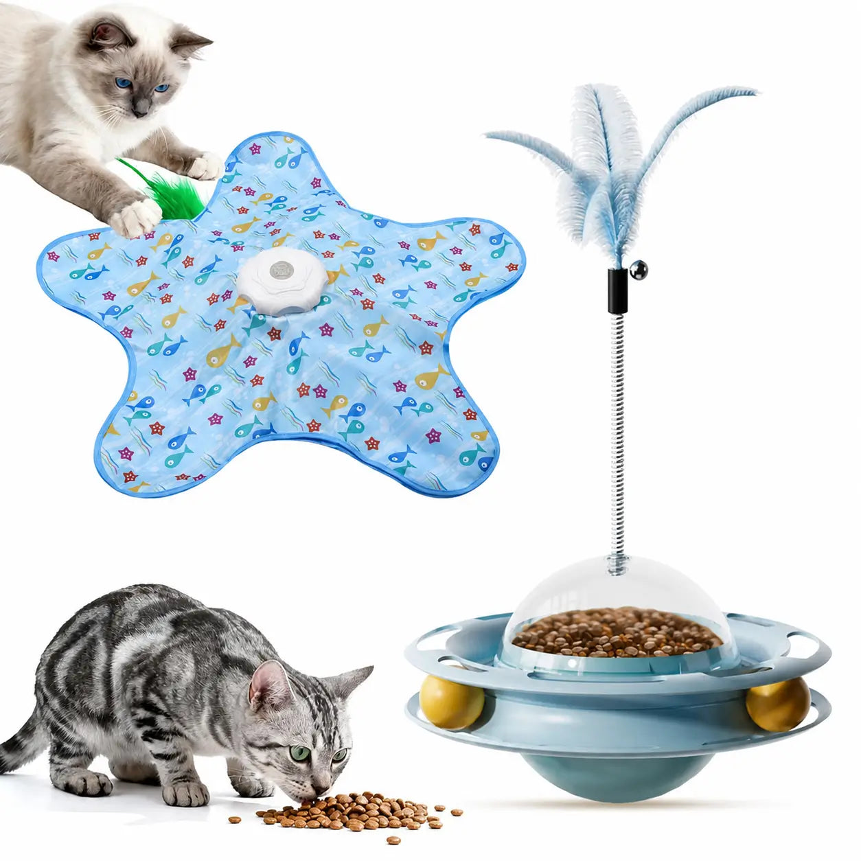 Juguete interactivo recargable para gatos con pluma oculta y 3 modos, ideal para juego y ejercicio diario felino en casa
