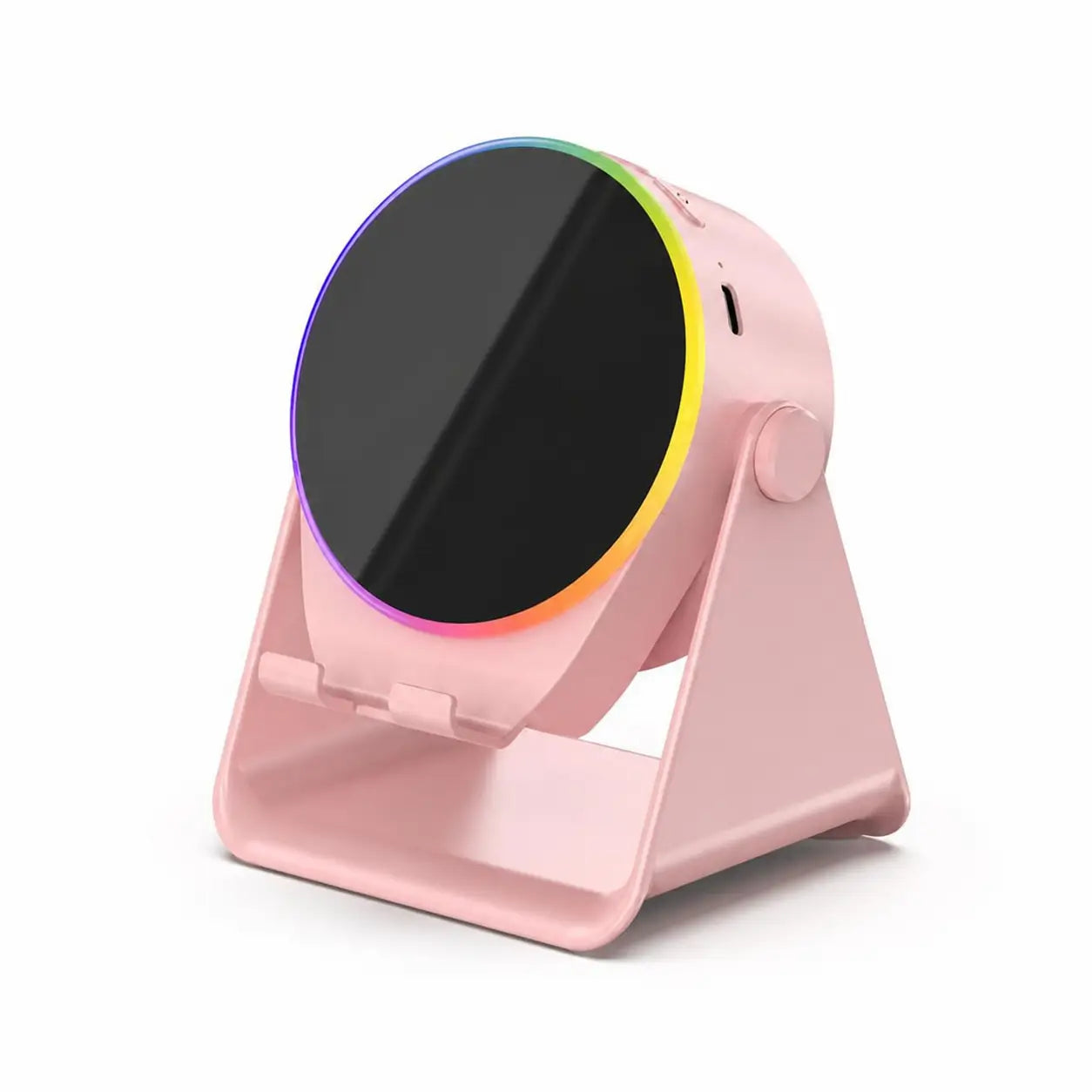 Bocina Bluetooth 5.3 con soporte para celular, giro 360°, luz RGB y audio por inducción para casa, oficina, viajes y tablet
