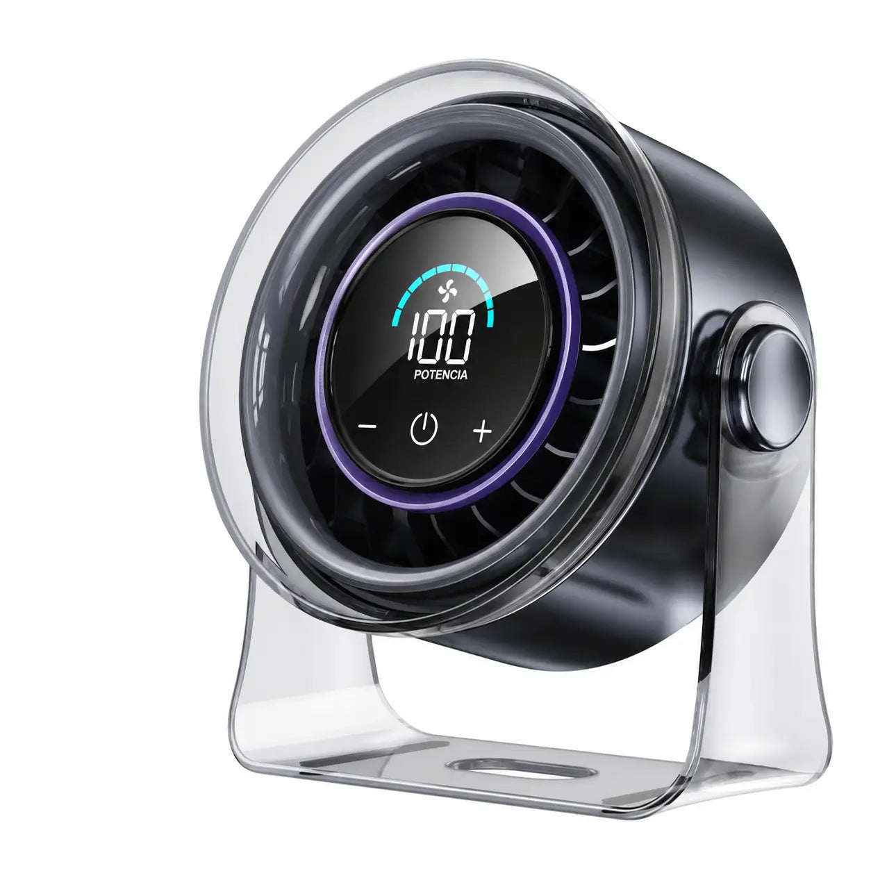 Ventilador de mesa recargable y portátil con pantalla digital, 100 velocidades y flujo silencioso para oficina, recámara o cocina en casa
