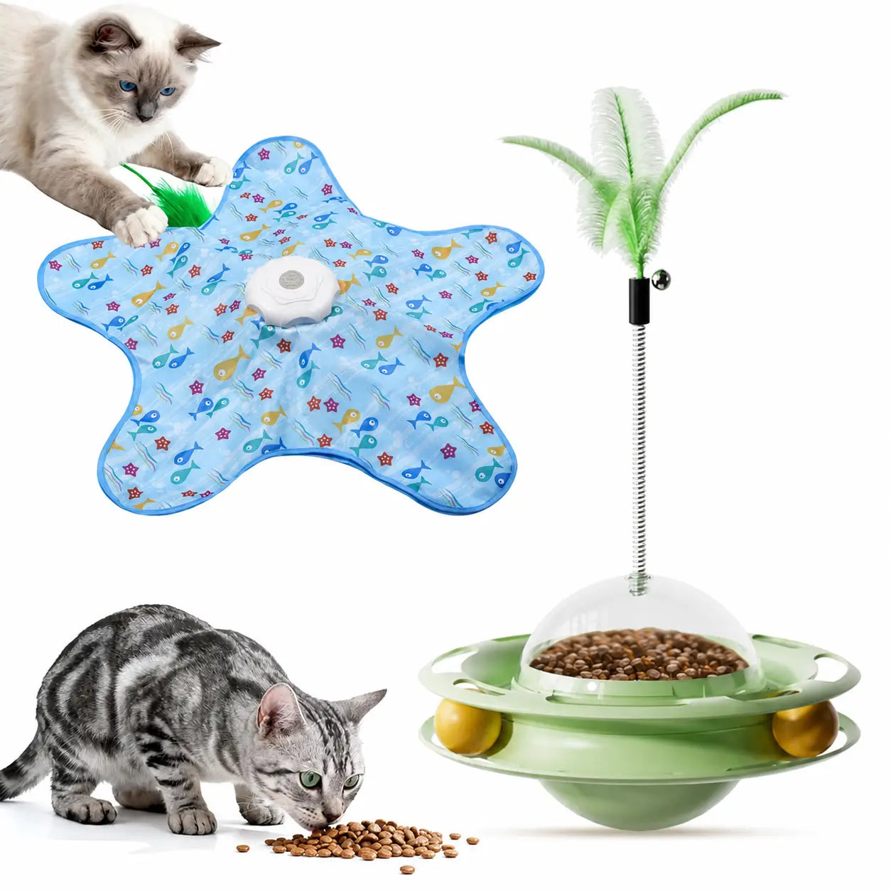 Juguete interactivo recargable para gatos con pluma oculta y 3 modos, ideal para juego y ejercicio diario felino en casa