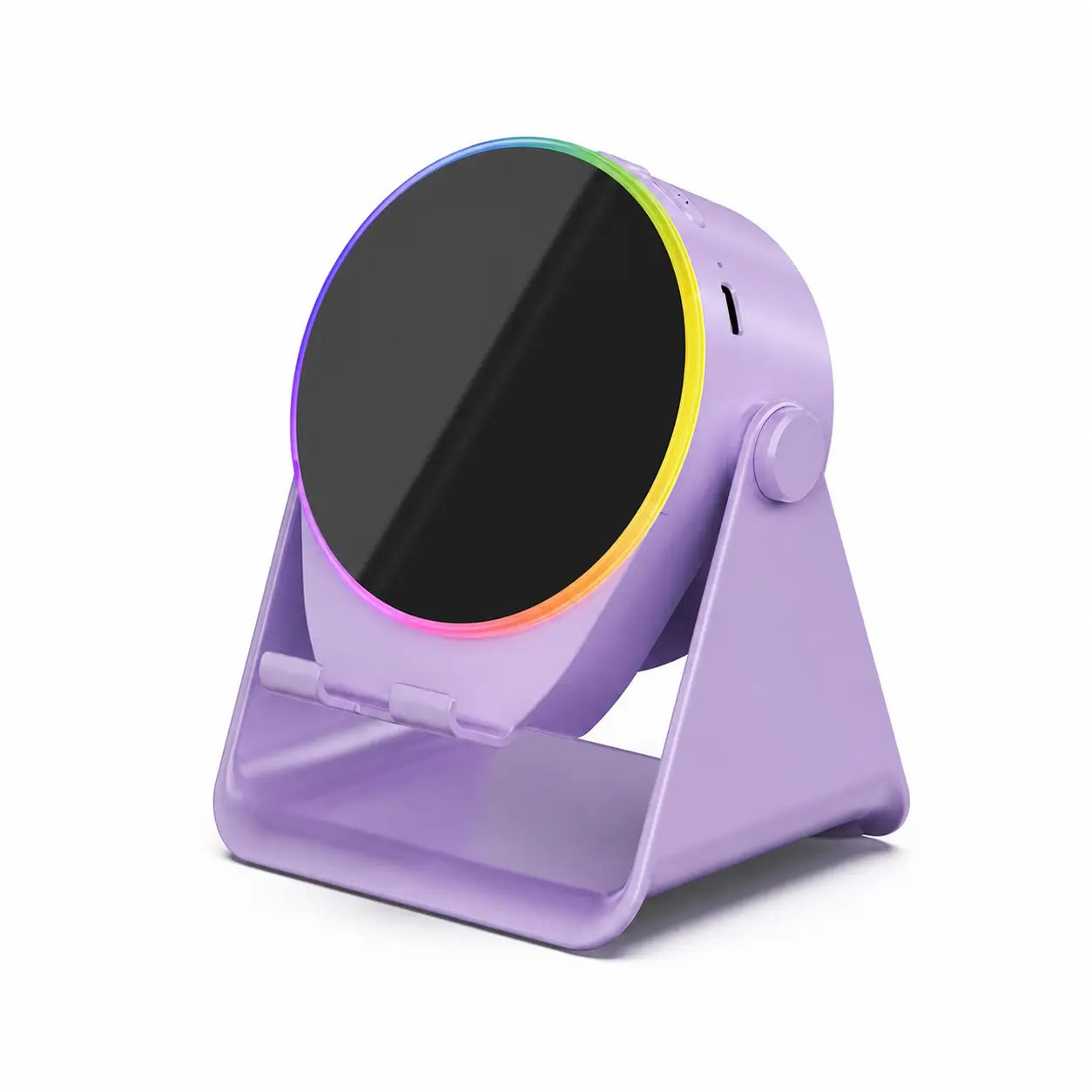 Bocina Bluetooth 5.3 con soporte para celular, giro 360°, luz RGB y audio por inducción para casa, oficina, viajes y tablet