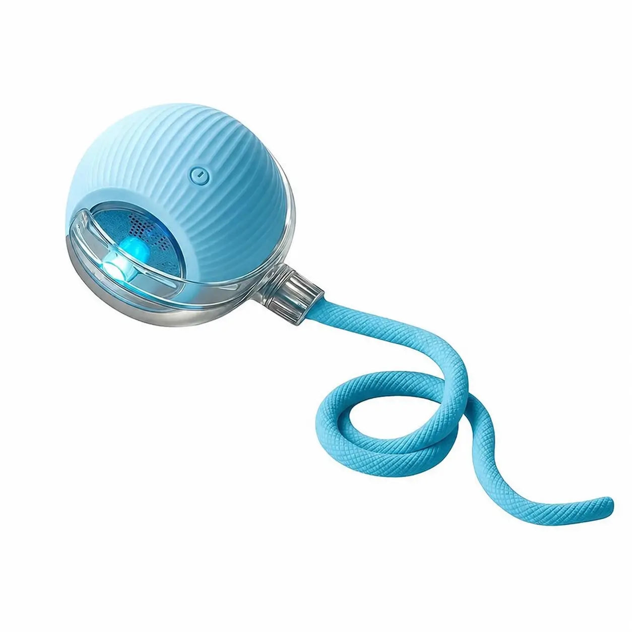 Pelota interactiva para gatos y perros con luces de colores, cola giratoria y carga USB-C para juego activo diario en casa