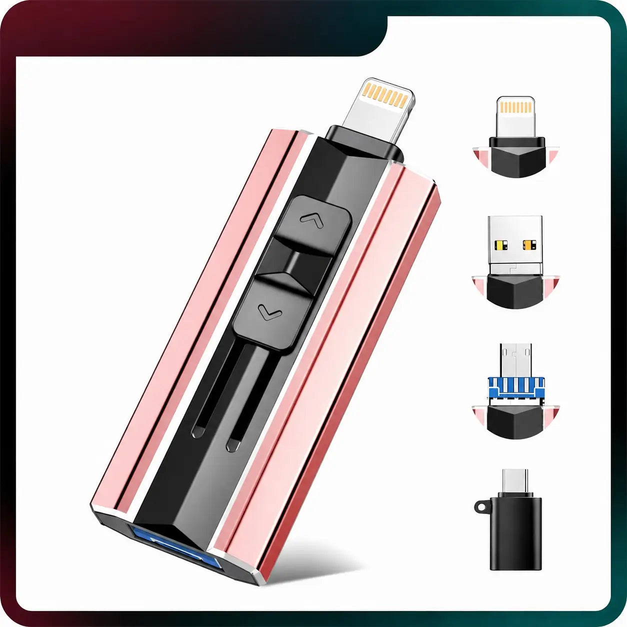 Memoria externa 512GB plug and play para iPhone, iPad, Android y computadora, guarda fotos, videos y documentos sin instalar aplicaciones