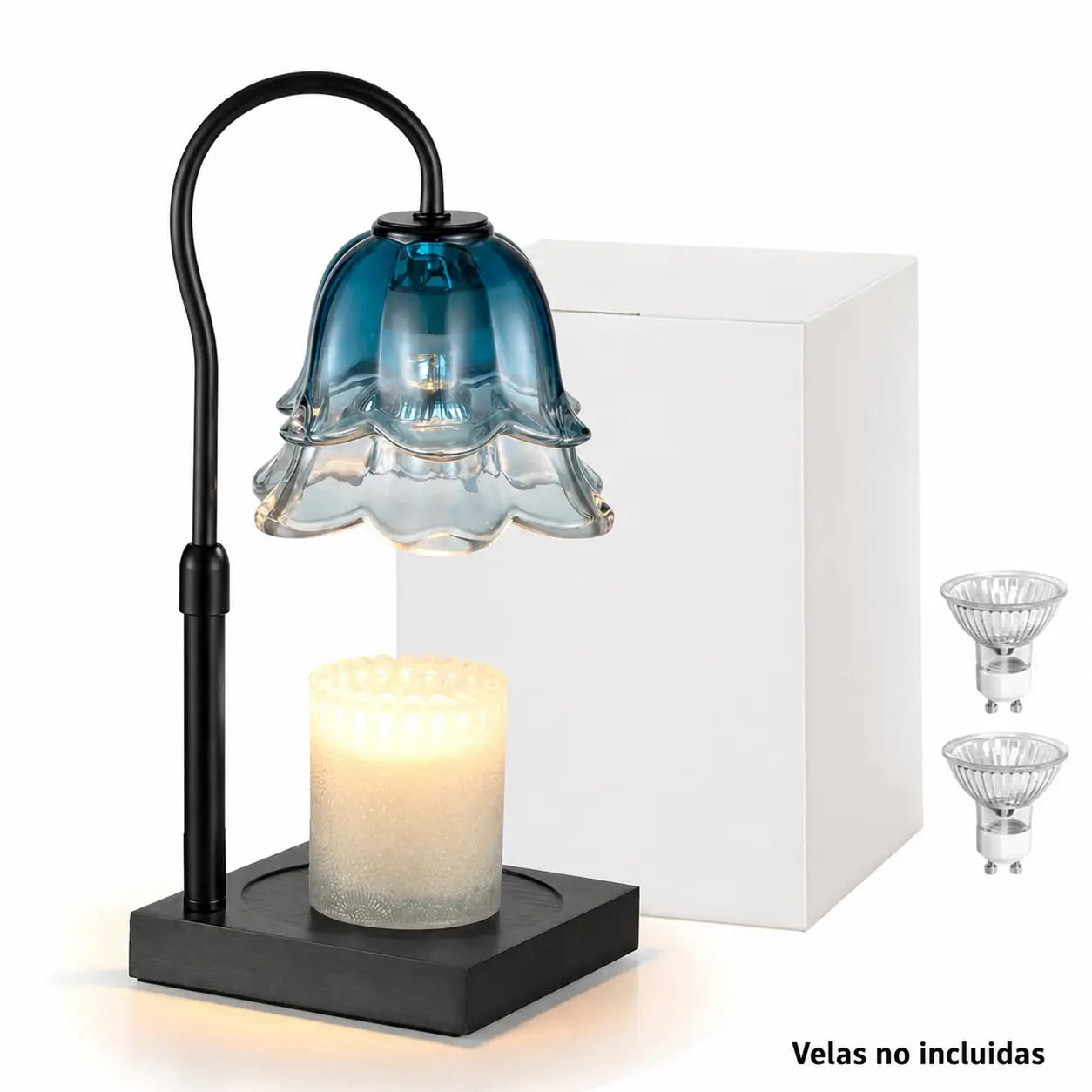 Lámpara calentadora de velas con temporizador, intensidad regulable y altura ajustable, diseño floral para recámara, sala y regalo especial