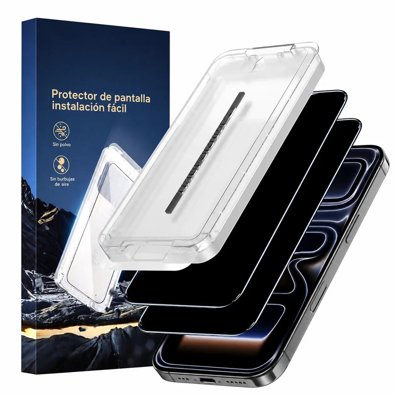 Mica de vidrio templado 9H con privacidad y aplicación sin burbujas para iPhone y Samsung, uso diario seguro