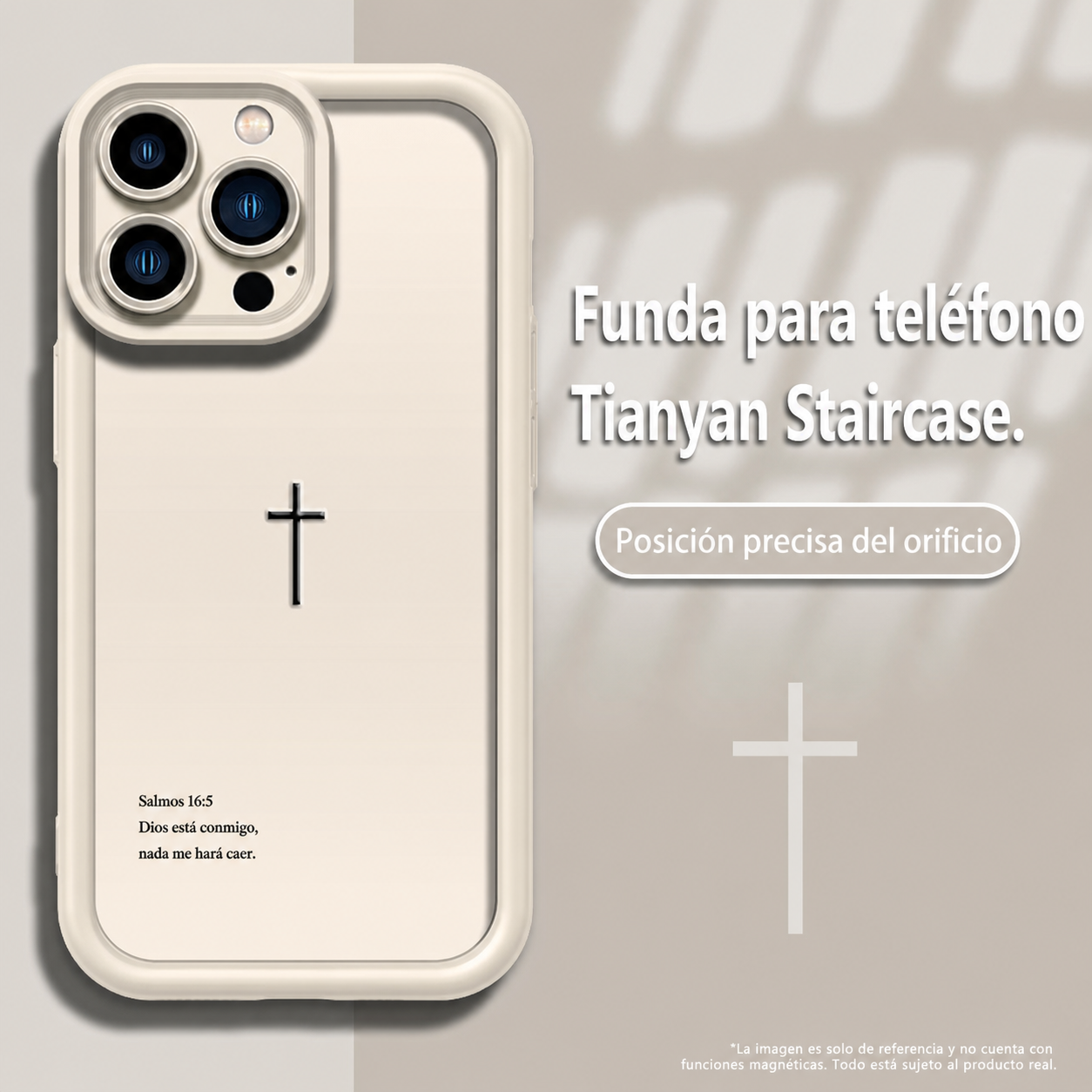 Funda para iPhone 17 Pro Max a 11 con cruz bíblica, antishock ligera y protección completa de cámara para uso diario seguro