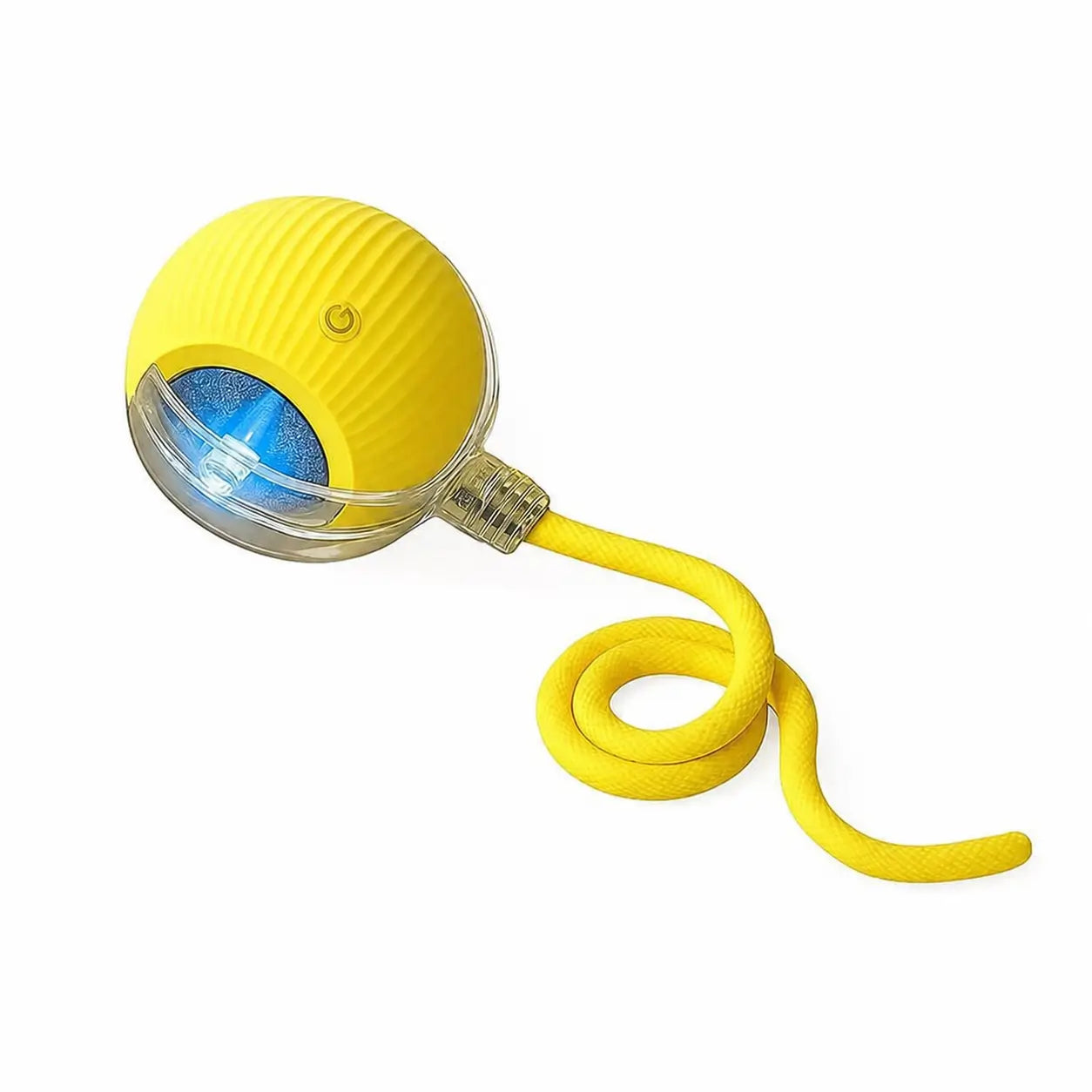 Pelota interactiva para gatos y perros con luces de colores, cola giratoria y carga USB-C para juego activo diario en casa