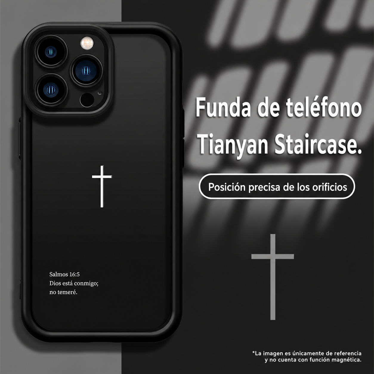 Funda para iPhone 17 Pro Max a 11 con cruz bíblica, antishock ligera y protección completa de cámara para uso diario seguro