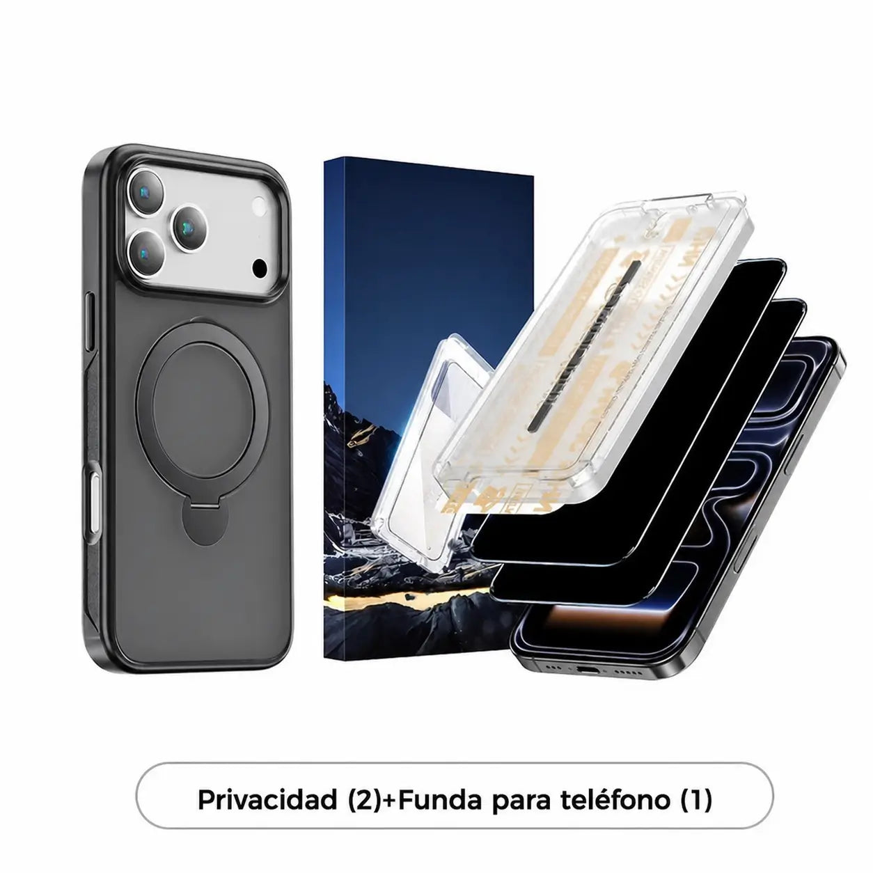 Mica de vidrio templado 9H con privacidad y aplicación sin burbujas para iPhone y Samsung, uso diario seguro
