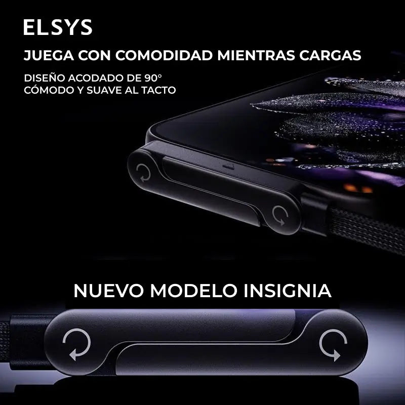 Cable cargador USB-C 2 en 1 de 240W con soporte plegable invisible para celular, ideal para juegos, oficina, auto y viajes diarios