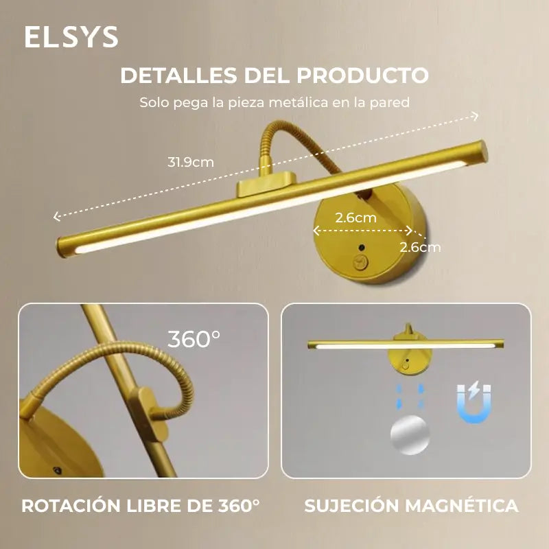 Lámpara LED recargable para cuadros con control remoto, brillo ajustable y luz giratoria para pinturas, retratos, galería y decoración del hogar