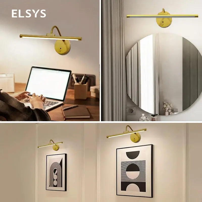 Lámpara LED recargable para cuadros con control remoto, brillo ajustable y luz giratoria para pinturas, retratos, galería y decoración del hogar
