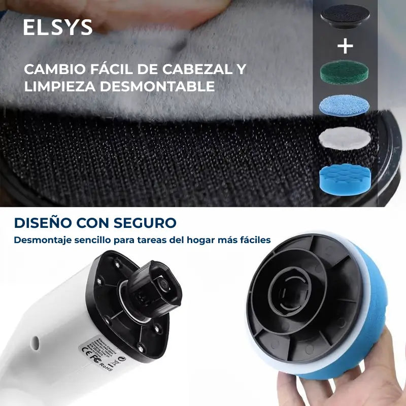 Cepillo eléctrico giratorio 7 en 1 inalámbrico con doble velocidad y mango ajustable para limpiar baños, pisos, tinas, azulejos y techos