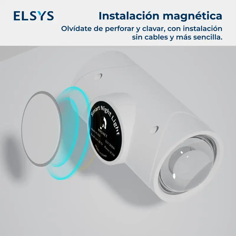Lámpara de noche LED inteligente recargable con sensor de movimiento, luz RGB atenuable y montaje magnético para recámara, pasillo y escaleras