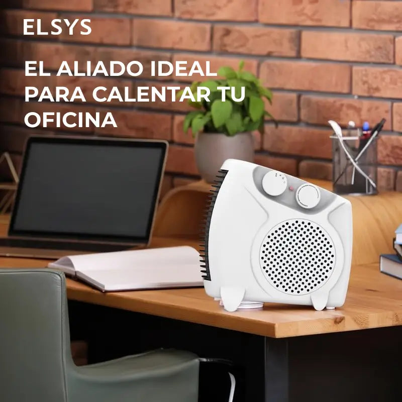 Calefactor Eléctrico Portátil Straame con Termostato, 2 Niveles de Calor, Asa y Modo Ventilador para Cuarto u Oficina de Uso Diario
