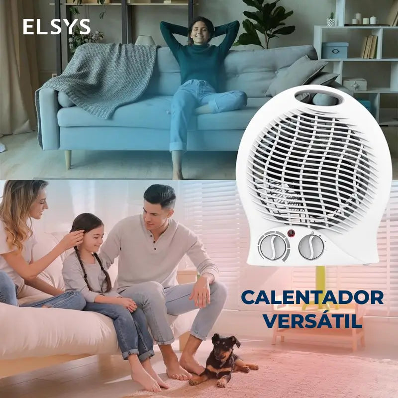 Calefactor Eléctrico Portátil Straame con Termostato, 2 Niveles de Calor, Asa y Modo Ventilador para Cuarto u Oficina de Uso Diario