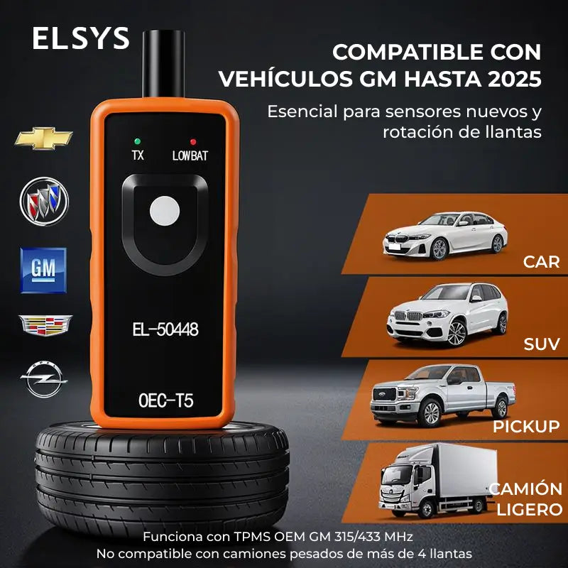 Reset TPMS VXDAS EL-50448 para vehículos GM, Buick, Chevy y Cadillac, herramienta compacta para rotación y cambio de llantas en casa